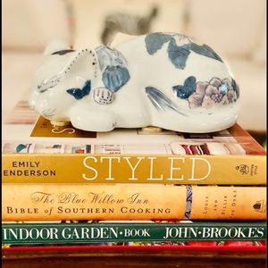 Vintage - Pastel Pink Blue and Teal, Sweet Sleeping Porcelain, Kitty